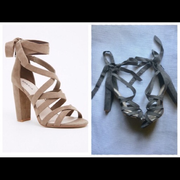 torrid Shoes - Gray Torrid Strappy Sandal Heels Wide Width 11